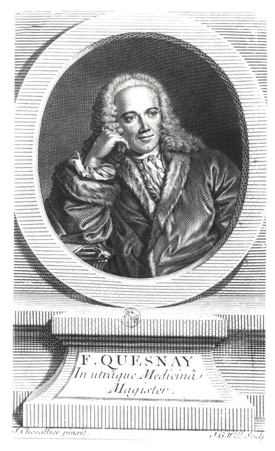 Portrait of Francois Quesnay, Engraved by Johan Georg Wille by J. Chevallier